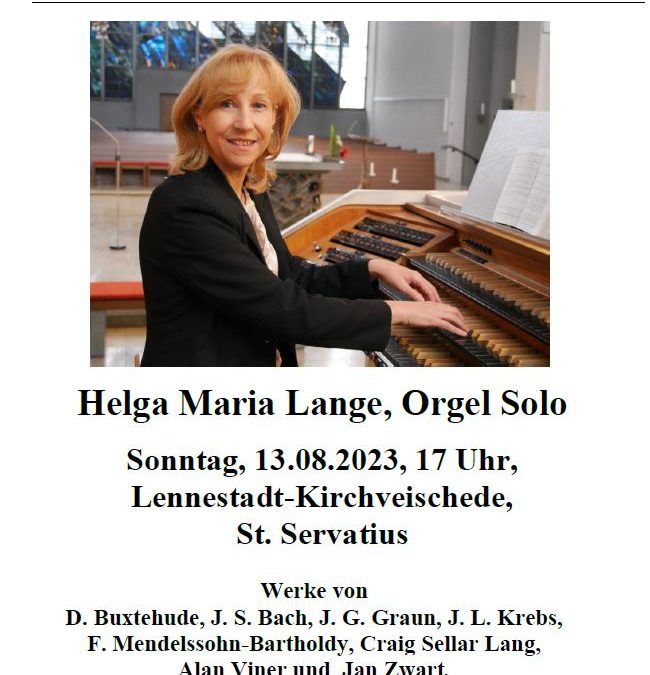 Orgel­kon­zert am 13. August inner­halb des Orgel­som­mers Südsauerland